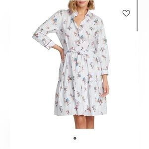 Robert Graham Striped Floral Cotton Dress